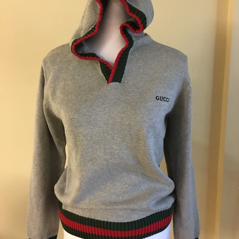 Gucci grey knit hoodie